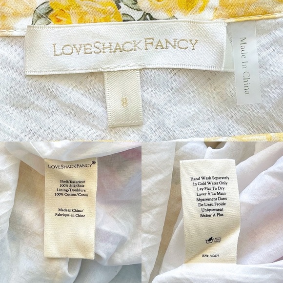 LoveShackFancy Obelia Silk Maxi Skirt Patchwork Rainbow Clouds 8 EUC - Picture 5 of 9